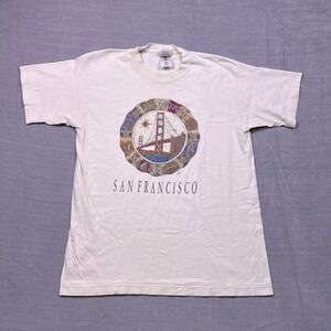 VTG‎ Fruit of the Loom San Francisco Golden Gate Bridge Graphic T Shirt Mens LG